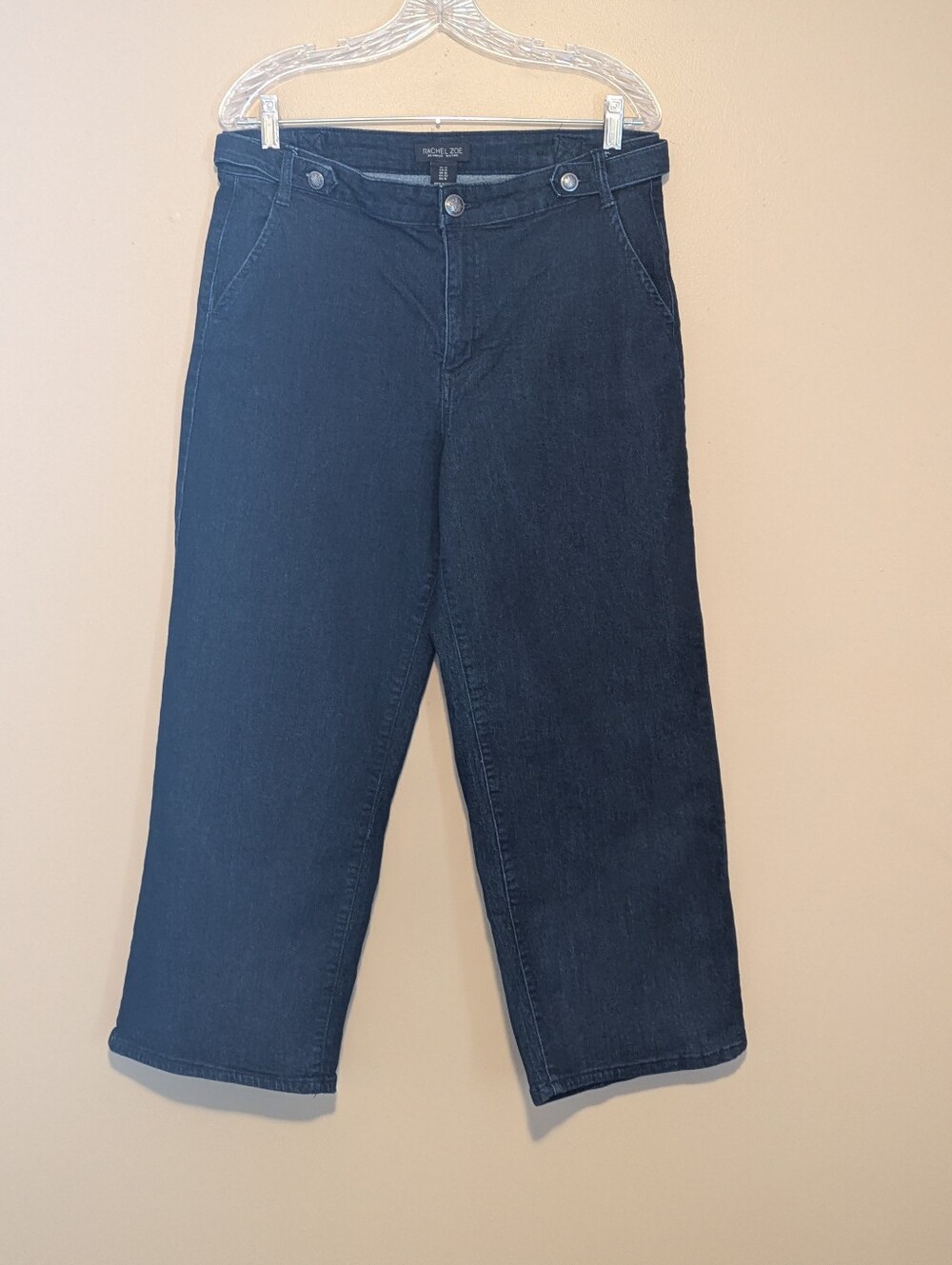Rachel Zoe Navy Denim Cropped Wide Leg Jeans